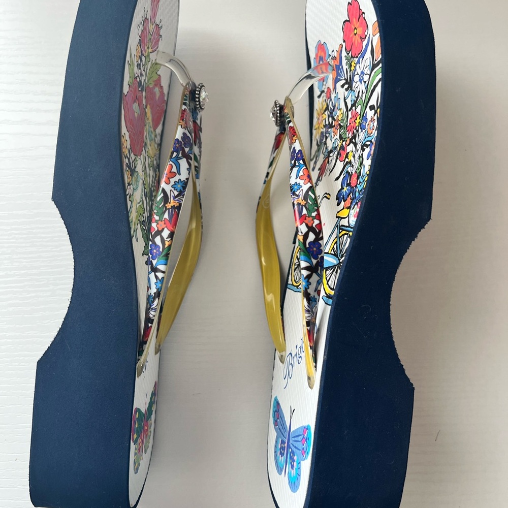 Brighton Sunny Floral Wedge Flip Flops - Picture 8 of 8
